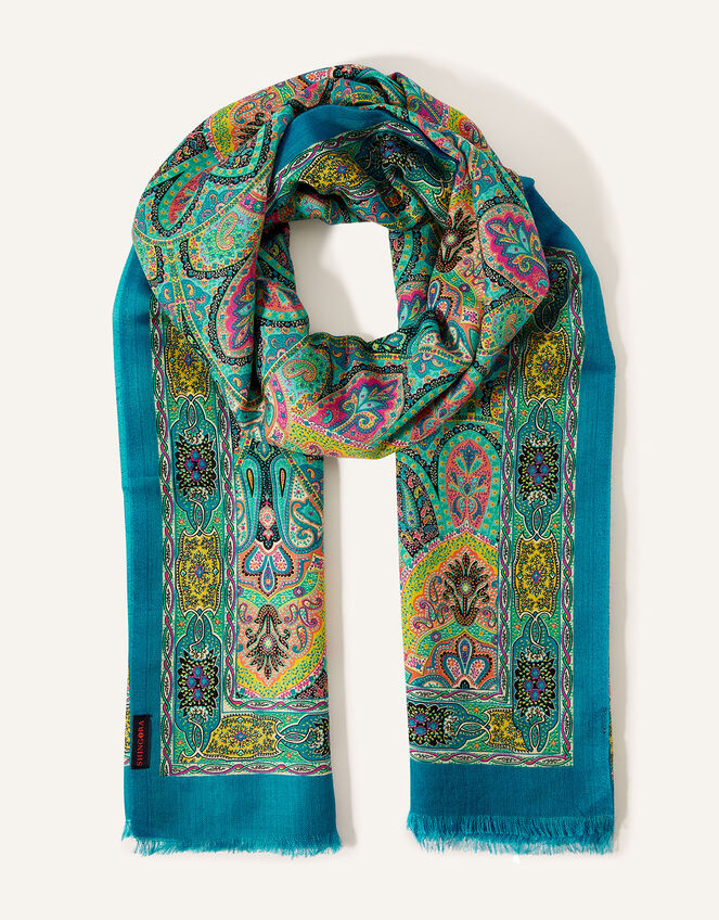 Shingora Lightweight Paisley Print Scarf, , large