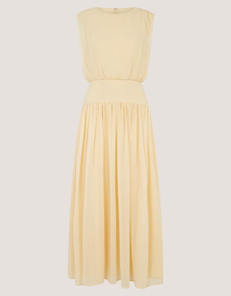 Georgia Drop Hem Midi Dress, Yellow (YELLOW), large