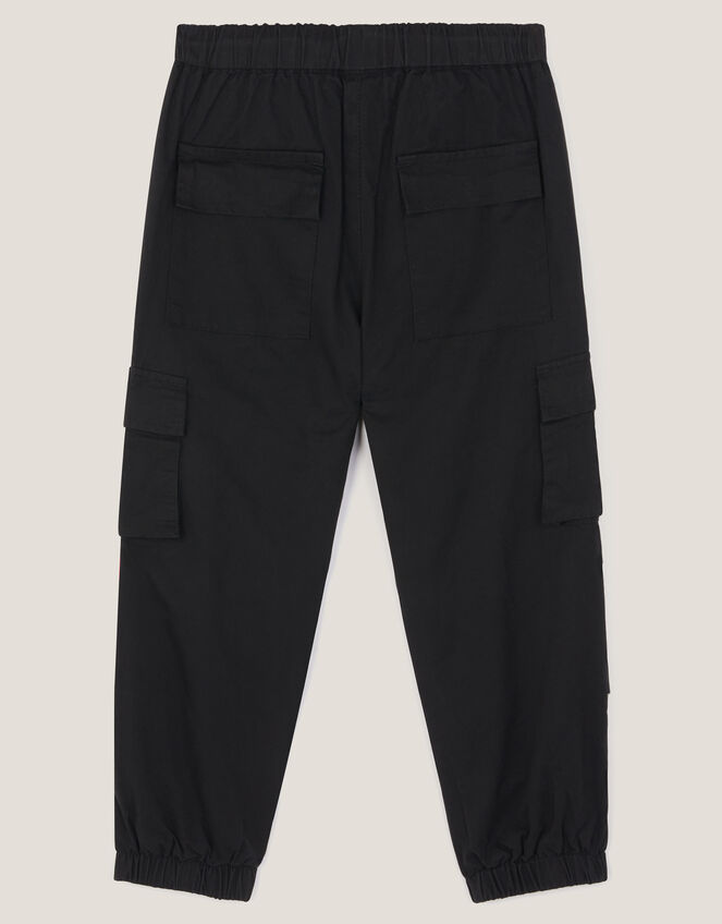 Plain Cargo Trousers, Black (BLACK), large