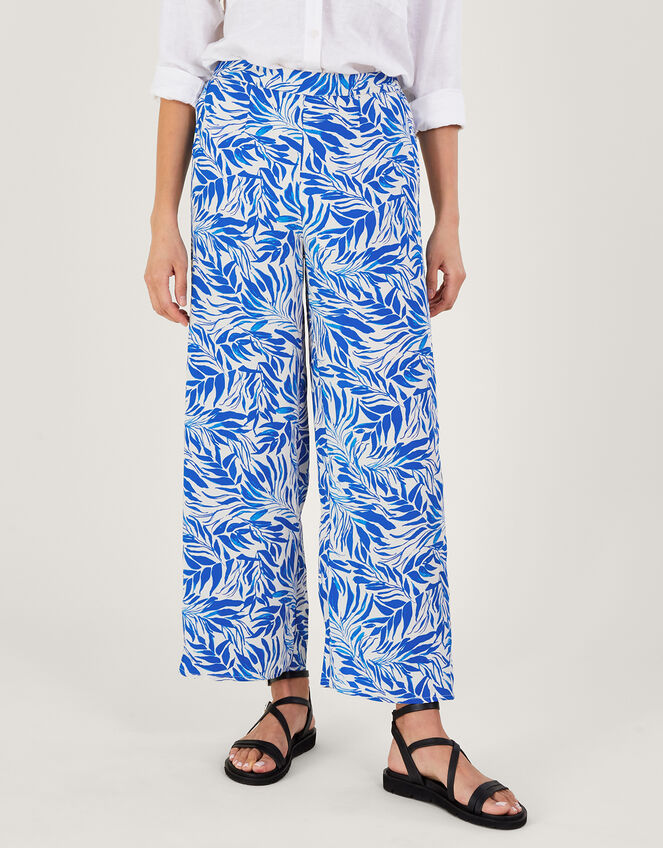 Florence Wide Leg Trousers, Blue (BLUE), large