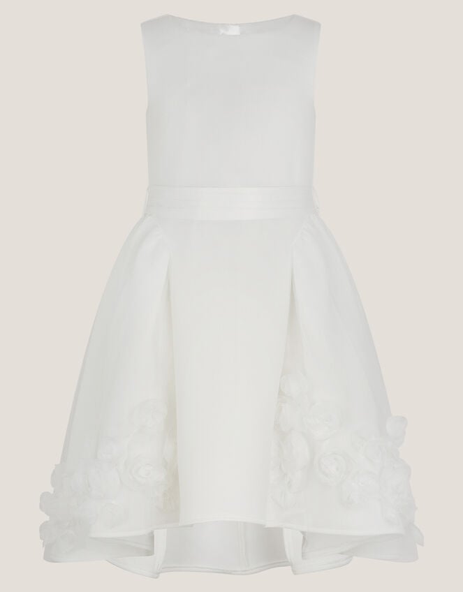 Eloise Appliqué Rose Dress, Ivory (IVORY), large