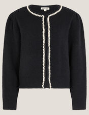 Pia Pearl Embellished Cardigan, Blue (NAVY), large