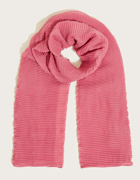 Pleated Scarf with Recycled Polyester, Pink (ROSE), large