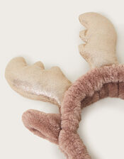 Reindeer Faux Fur Beauty Headband, , large