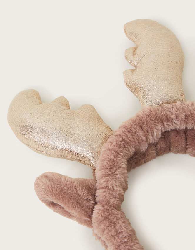 Reindeer Faux Fur Beauty Headband, , large