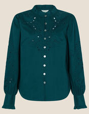 Ciara Cutwork Blouse, Teal (TEAL), large