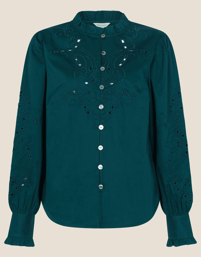Ciara Cutwork Blouse, Teal (TEAL), large