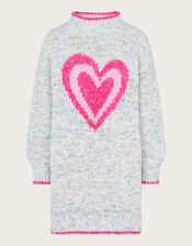 Heart Longline Sweater, Gray (GREY), large