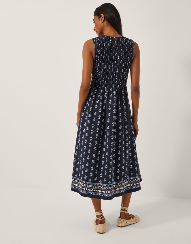 Deniz Sleeveless Floral Midi Dress, Blue (NAVY), large