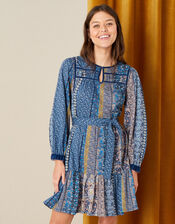 Paisley Print Dress, Teal (TEAL), large