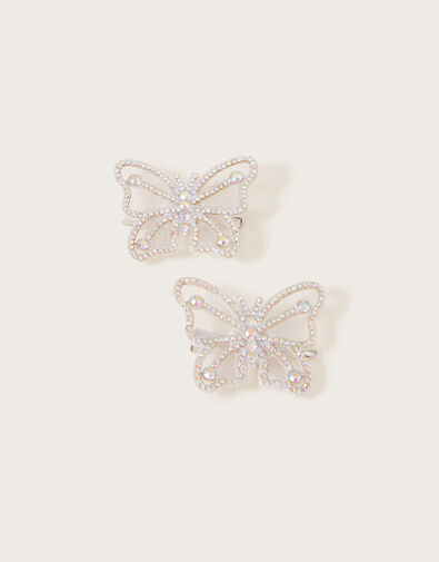 Bling Butterfly Hair Clips Set of Two, , large