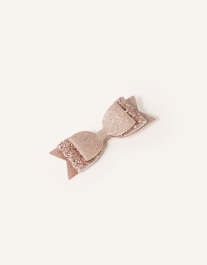 Glitter Loop Bow Hair Clip, , large