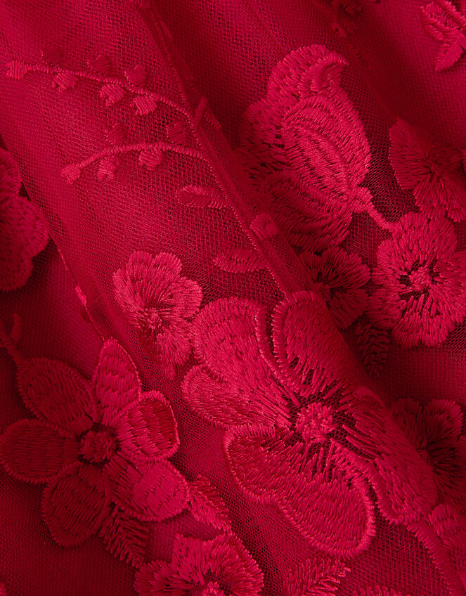 Baby Alicia Embroidered Lace Dress, Red (RED), large
