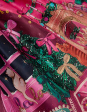 Christmas Scene Satin Skirt, Pink (PINK), large