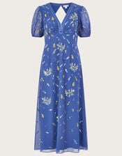 Zena Sequin Tea Dress, Blue (BLUE), large