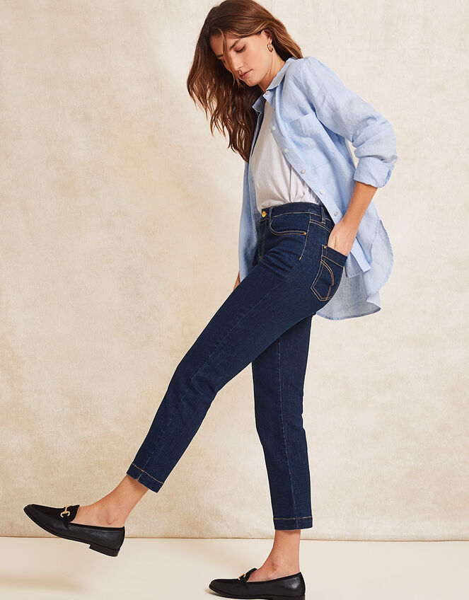 Safaia 7/8 Denim Jeans, Blue (DENIM BLUE), large