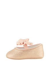 Baby Samira Gold Bow Bootie Shoes, Gold (GOLD), large