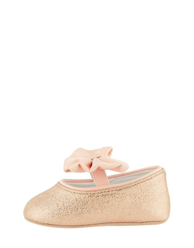 Baby Samira Gold Bow Bootie Shoes, Gold (GOLD), large