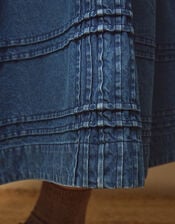 East Renata Denim Midi Skirt, Blue (DENIM), large