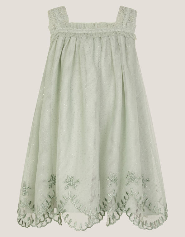 Baby Bonnie Embroidered Party Dress, Green (SAGE), large