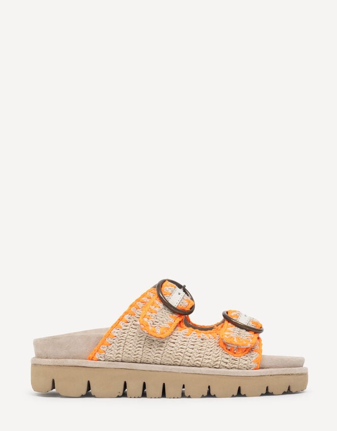 Laidback London Clay Crochet Suede Sandals, Grey (GREY), large