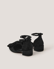 Embellished Bow Velvet Two Part Heels, Black (BLACK), large