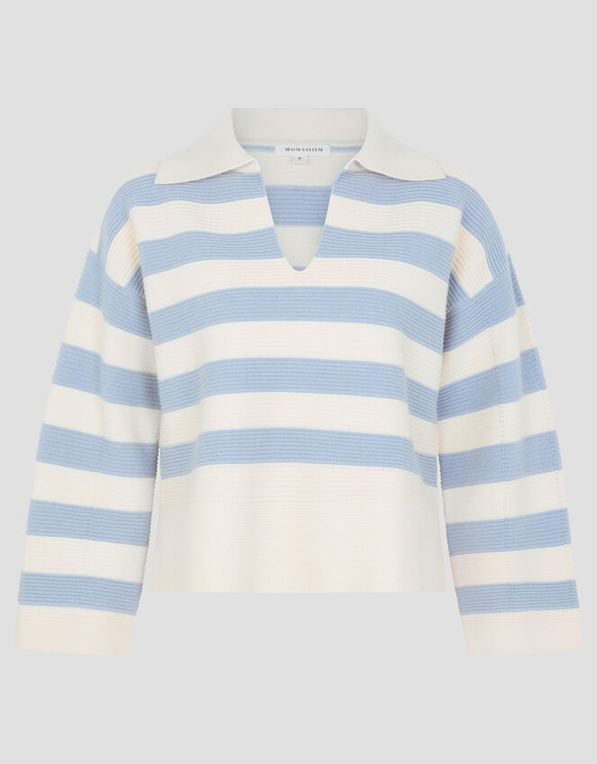 Shay Stripe Collar Sweater, Blue (PALE BLUE), large