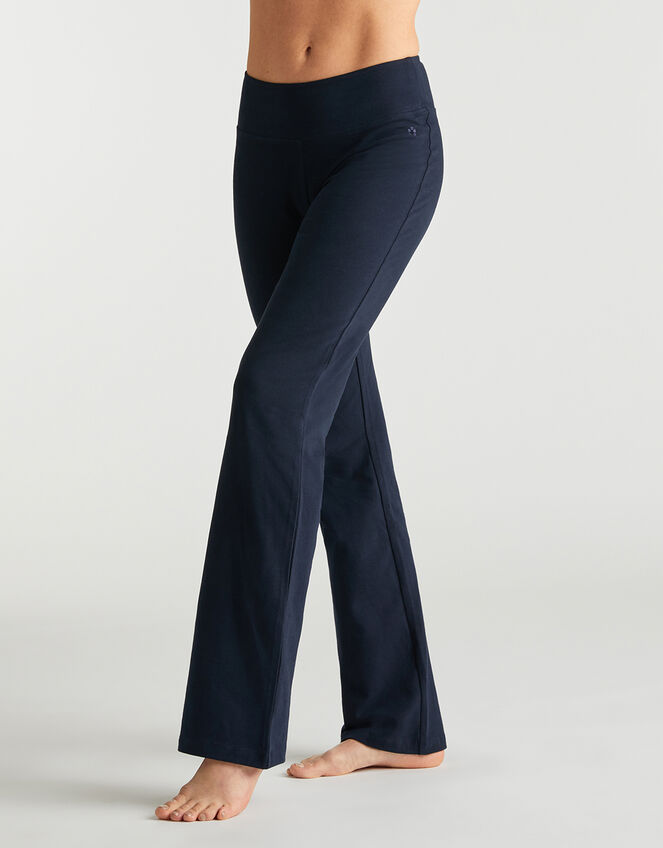 M Life Lotus Yoga Pants, Blue (NAVY), large