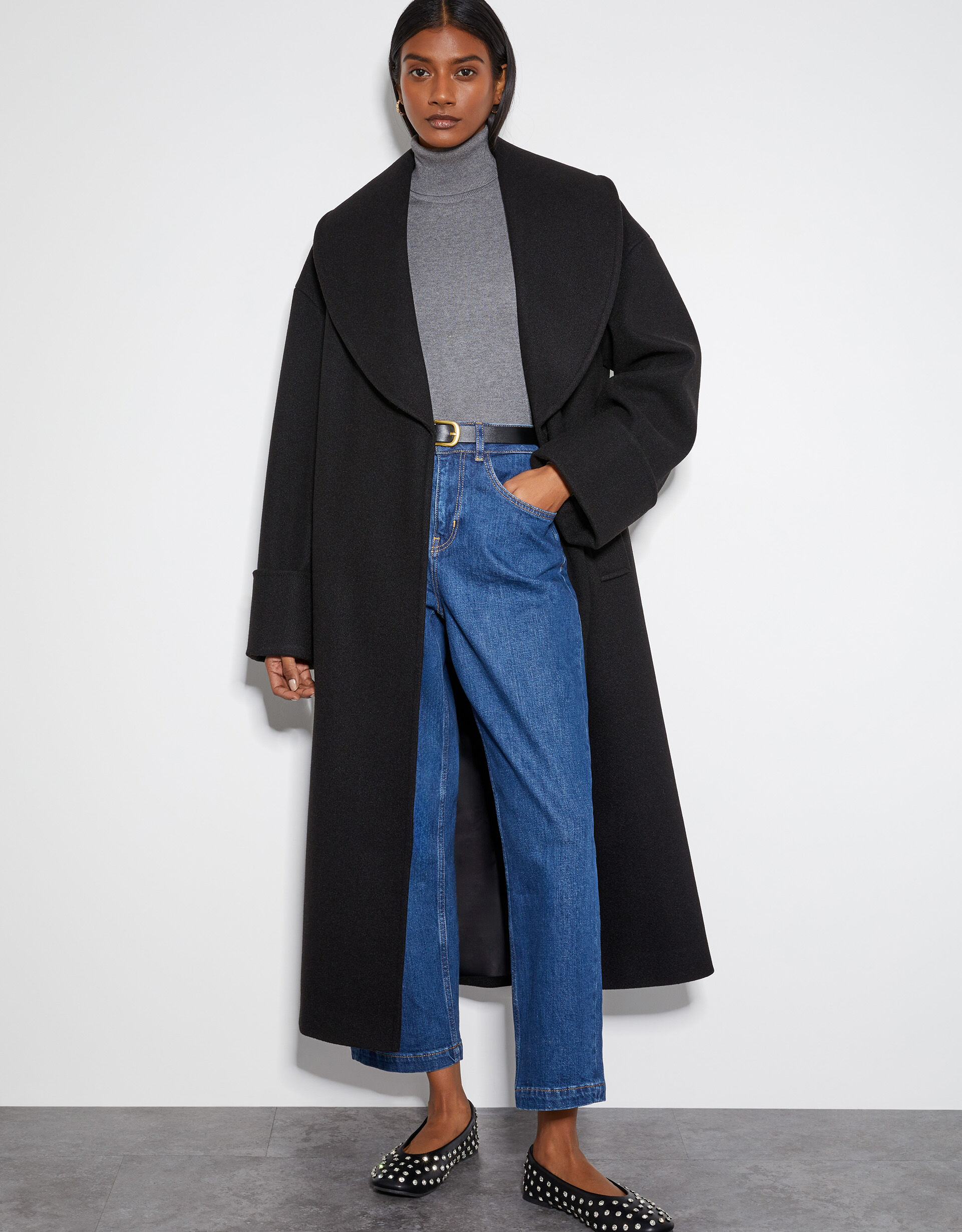 Monsoon black coat top