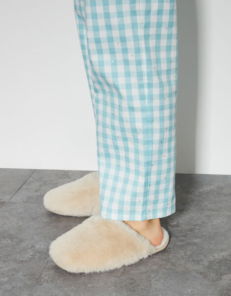 Cara Faux Fur Mule Slippers, Natural (NEUTRAL), large