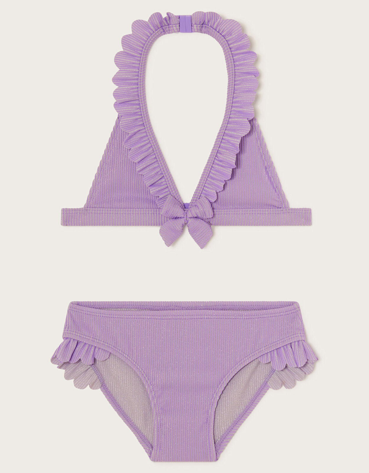 Sparkle Ribbed Bikini Set Purple