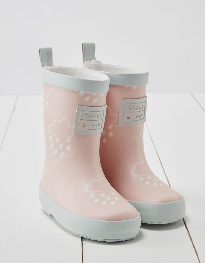 Grass and Air Colour-Revealing Wellies, Pink (PALE PINK), large