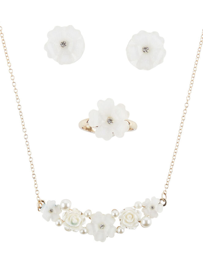 Rebecca Gem Flower Jewellery Set , , large