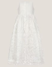 Baby Floral Appliqué Christening Dress, Ivory (IVORY), large