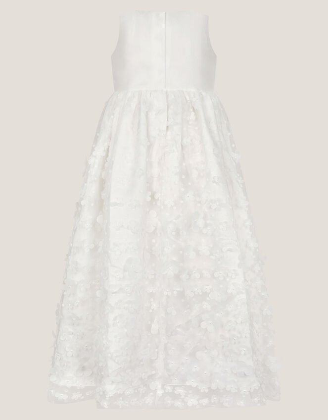 Baby Floral Appliqué Christening Dress, Ivory (IVORY), large