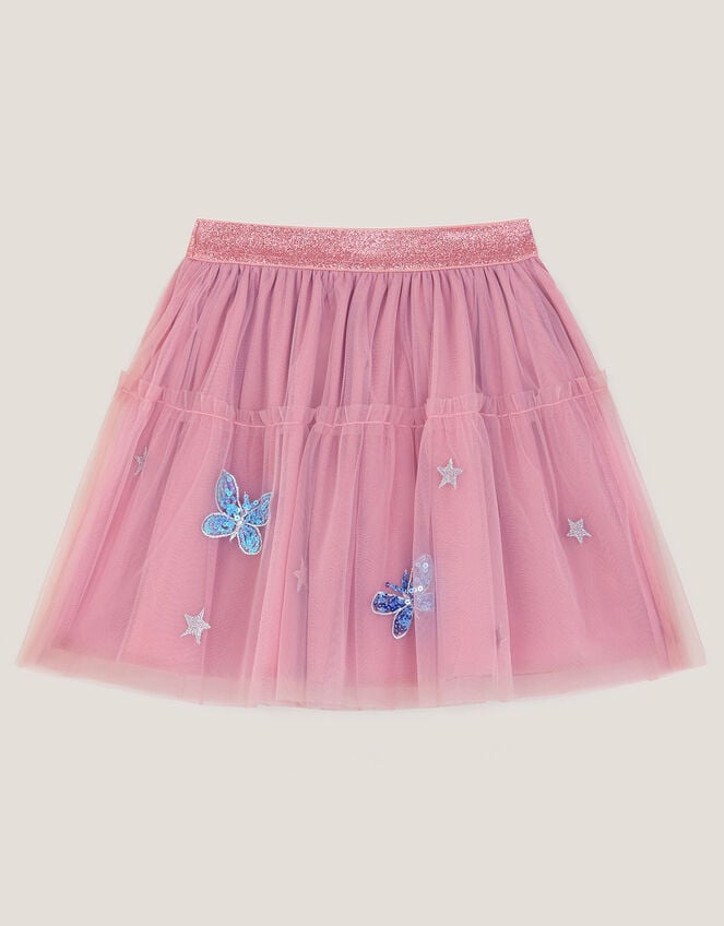Butterfly Fairy Mesh Skirt, Pink (PINK), large