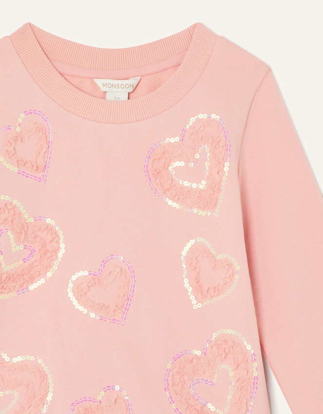 Tulle Heart Detail Sweatshirt, Pink (PINK), large