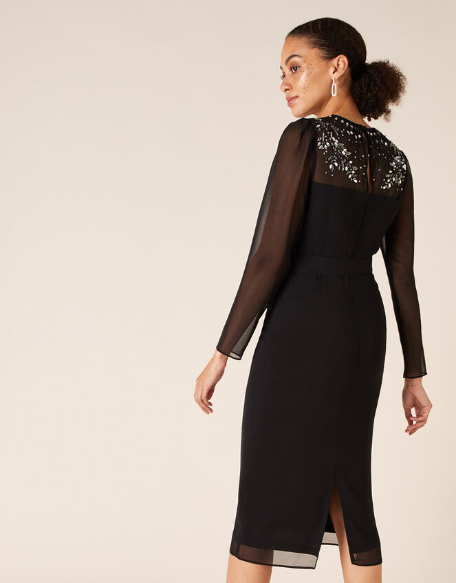 Donatella Embellished Shift Dress, Black (BLACK), large