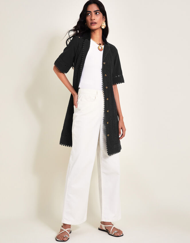 Amelia Shirt Dress, Black (BLACK), large