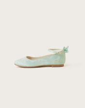 Pia Lacey Bow Ballerina Flats, Green (MINT), large