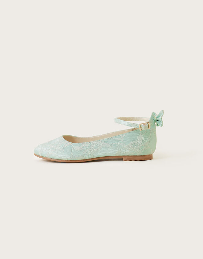 Pia Lacey Bow Ballerina Flats, Green (MINT), large