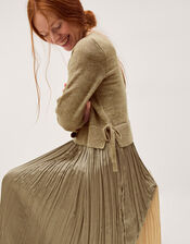 Nayla Jumper Pleated Midi Dress, Mink (MINK), large