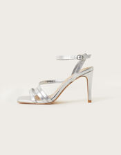 Strappy Square Toe Sandals, Silver (SILVER), large