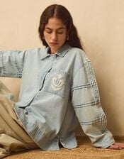 East Selma Embroidered Denim Jacket, Blue (LIGHT BLUE), large