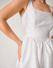 Mia Sleeveless Drop Waist Midi Wedding Dress, Ivory (IVORY), large