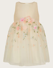Baby Maggie 3D Floral Dress, Ivory (IVORY), large