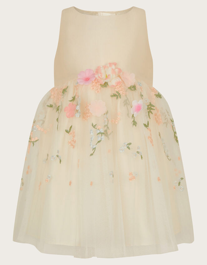 Baby Maggie 3D Floral Dress, Ivory (IVORY), large