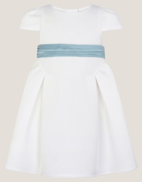 Baby Polly Cap Sleeve Bow Party Dress, Ivory (IVORY), large