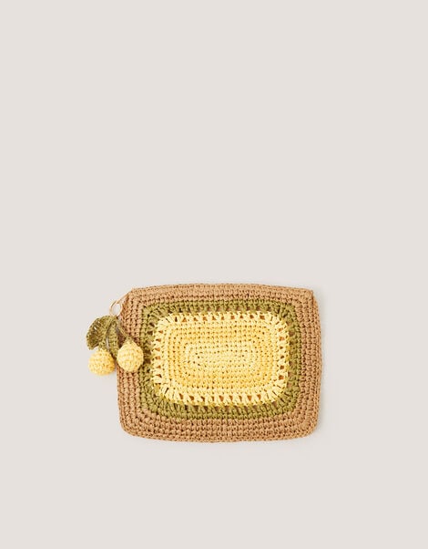 Darla Lemon Crochet Pouch, , large