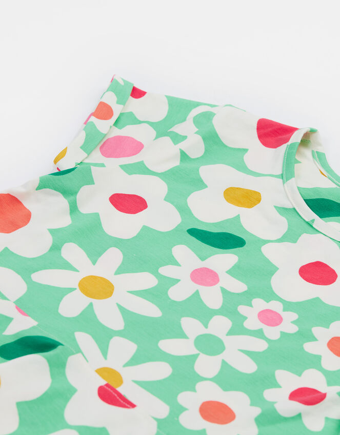 Frugi Spring Printed Skater Dress, Green (GREEN), large